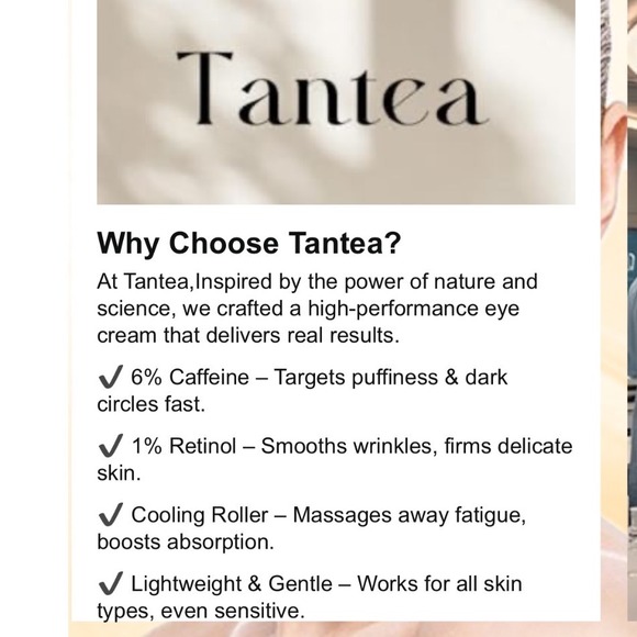 Tantea Eye Serum 6% Caffeine 1% Retinol 360 Roller Anti-Aging Puffiness 20ml - Picture 5 of 5